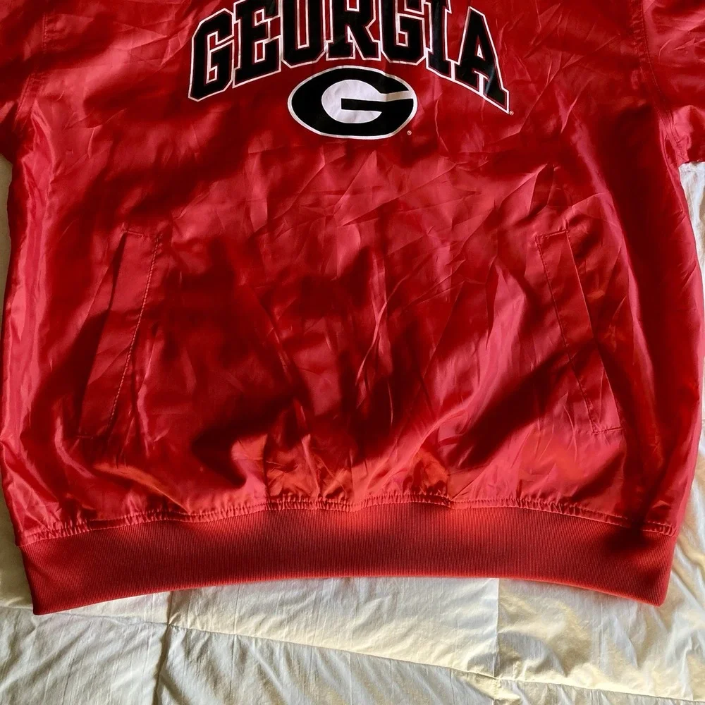 Vtg Red Oak Sportswear Georgia Bulldogs Pullover Windbreaker Jacket Mens L EUC
